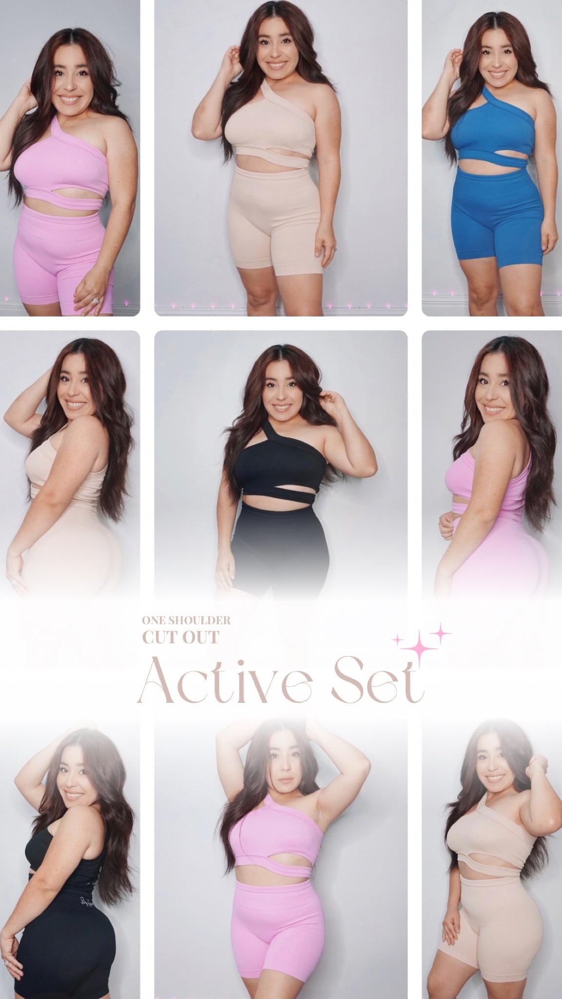 Ribbed One Shoulder Cutout Activeset