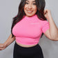 Seamless Crop Tops (Bright Pink)