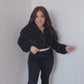 Cropped Teddy Jacket (Black)