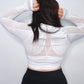 Mesh Cropped Jacket (White)